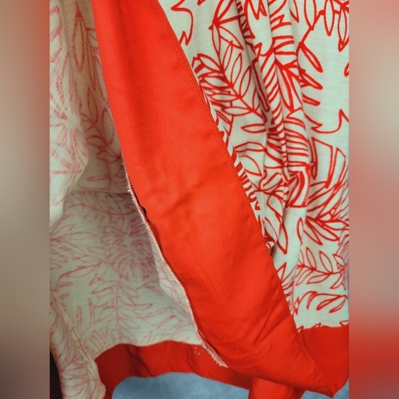 Lane Bryant Linen‎ Cotton Women's  orange beige Floral  Skirt Size 24 Plus - Picture 14 of 14